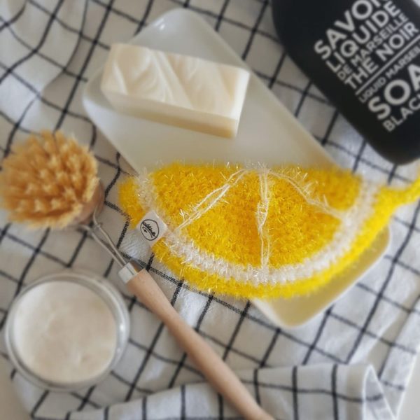 Eponge lavable tranche de citron pour la vaisselle