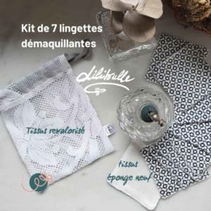 KIT 1 pochette et lingettes en tissus revalorisé
